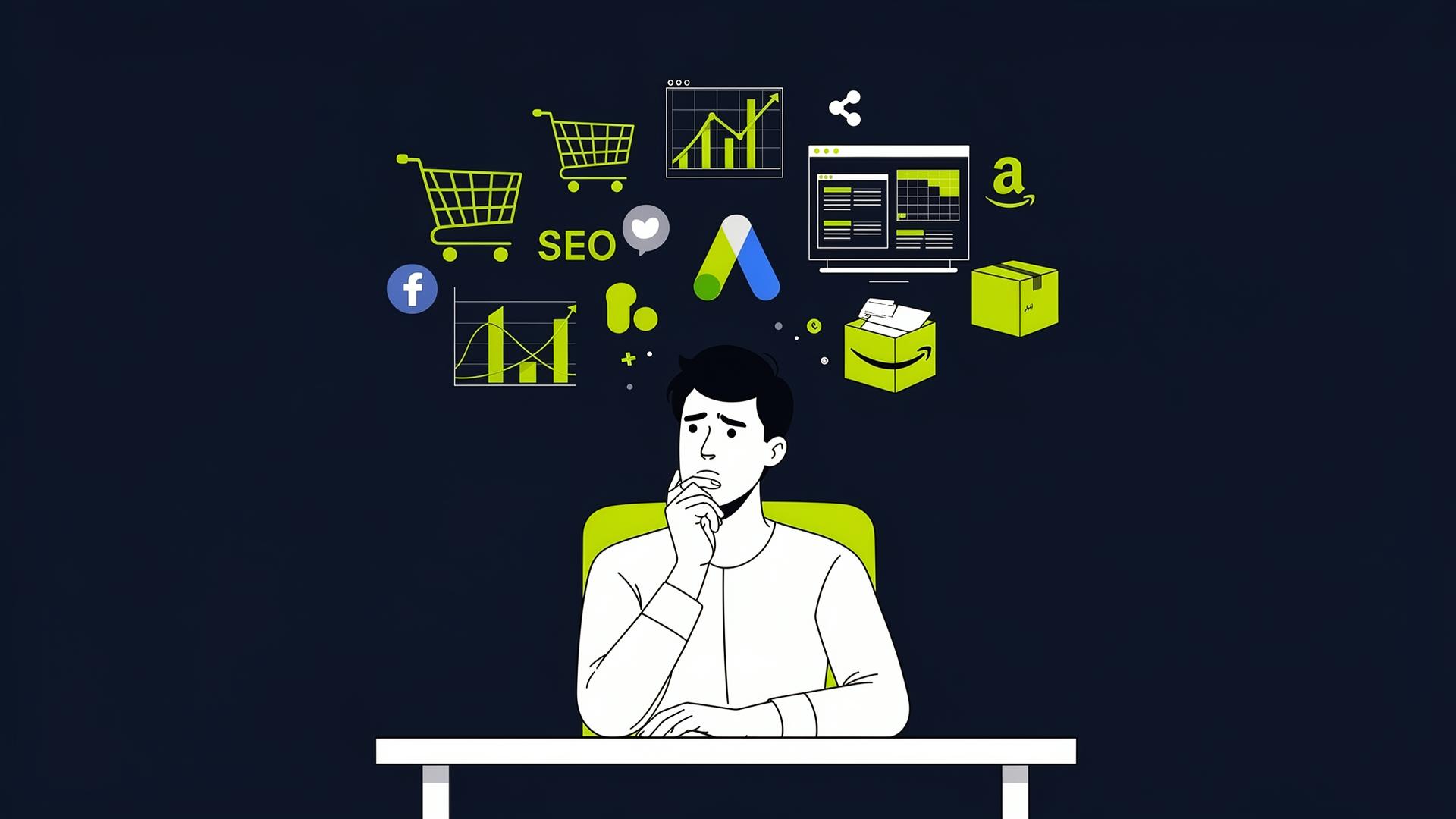 Amazon seller thinking about digital marketing tools