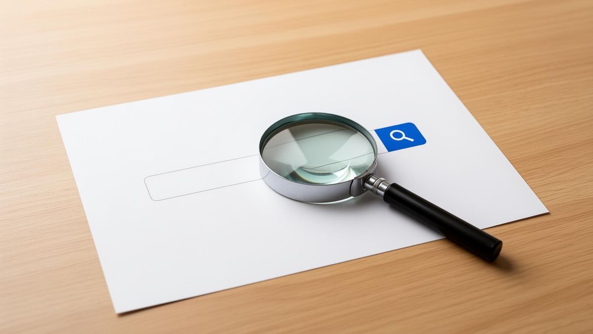 Pantalla de portátil mostrando resultados de búsqueda de Google con factores de SEO destacados