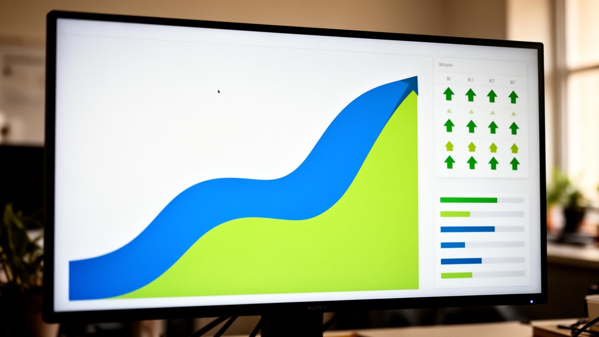 SEO analytics dashboard showing organic traffic growth