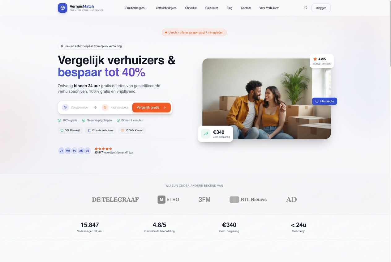 Verhuismatch — Fully automated comparison platform generating leads